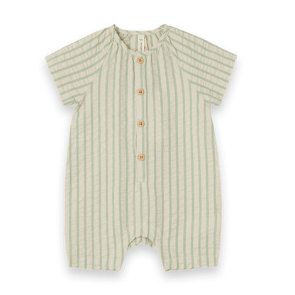 Emerald stripe summer onesie