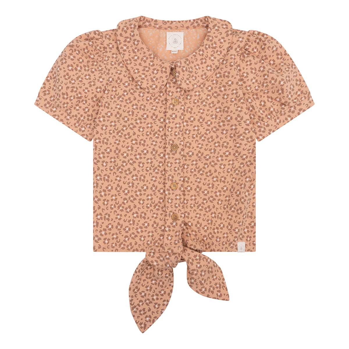 Blouse Faye leopard flower - pink sand