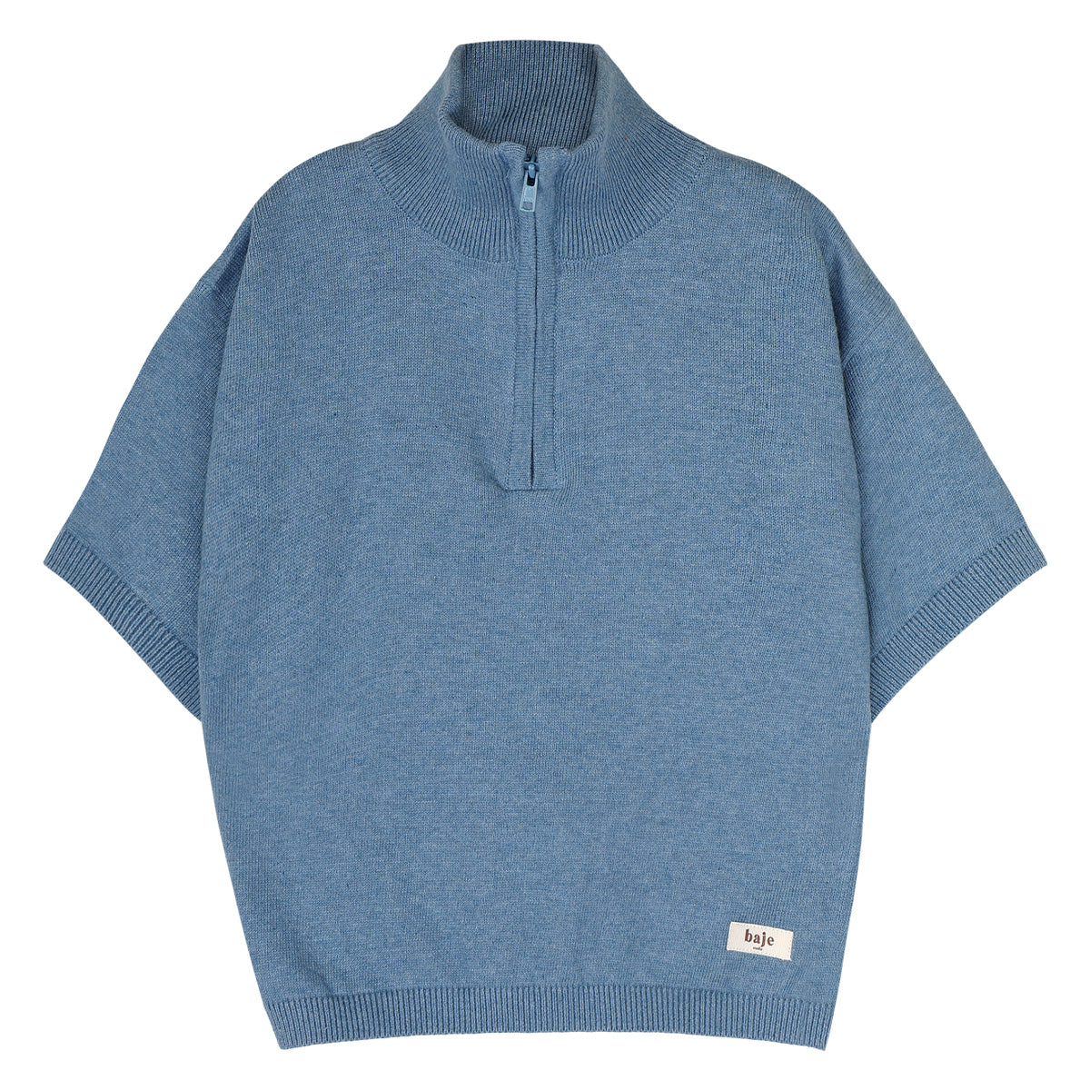 Baje Studio - knitted zipper polo Fayon - blue sea