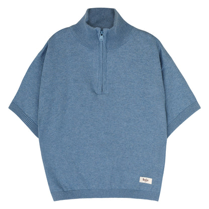 Baje Studio - knitted zipper polo Fayon - blue sea