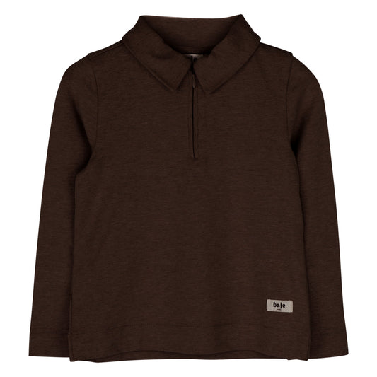 Baje Studio - polo longsleeve Ferry - brown choco