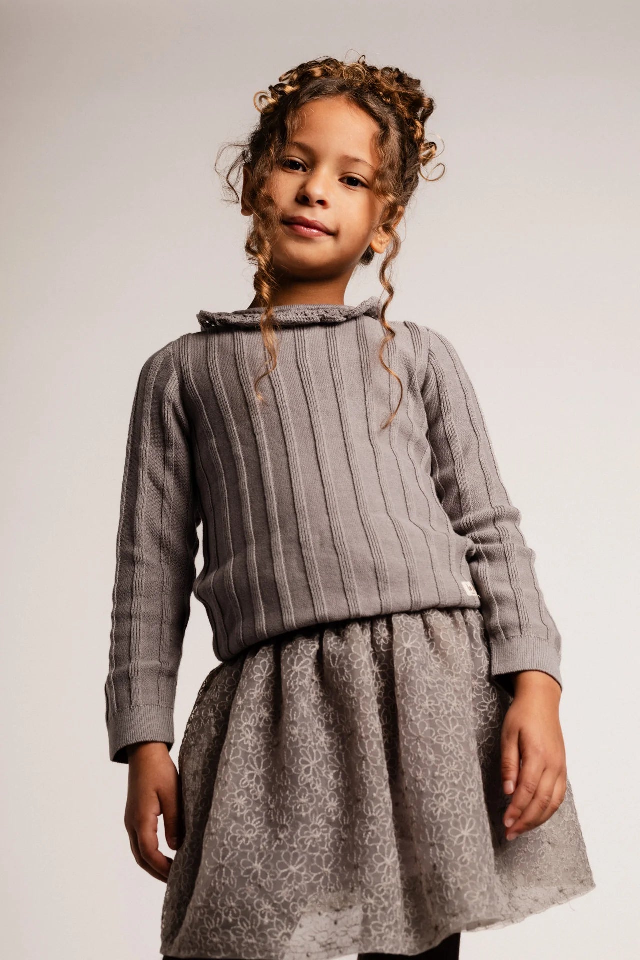 Baje Studio - tule flower skirt Fey - grey steel