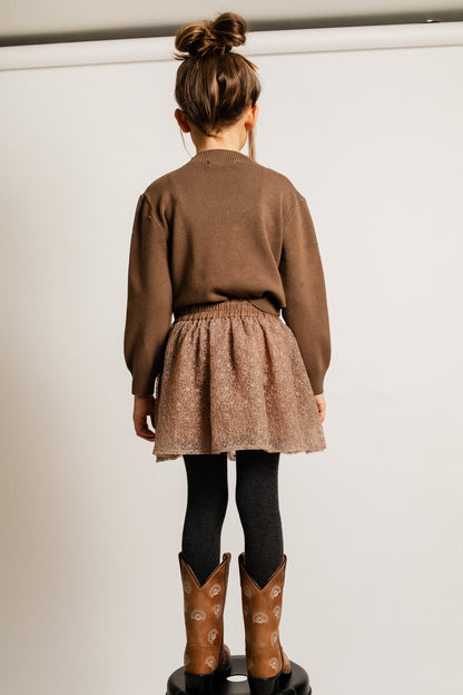 Baje Studio - tule flower skirt Fey - brown cacao