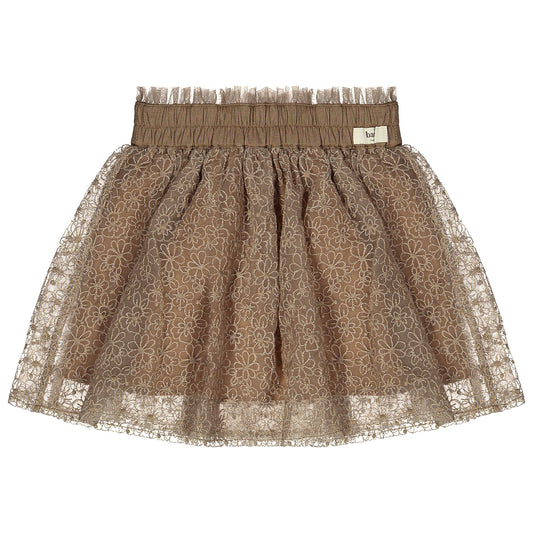 Baje Studio - tule flower skirt Fey - brown cacao