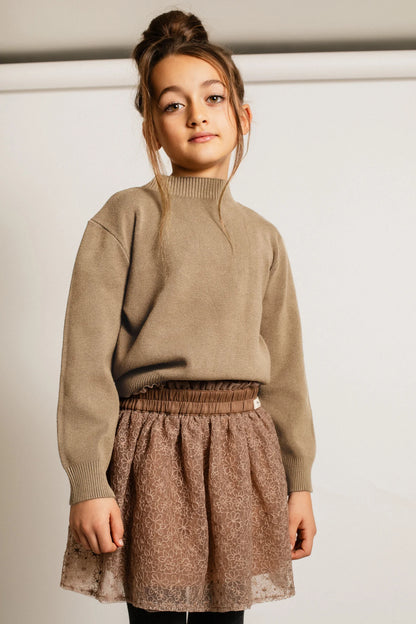 Baje Studio - tule flower skirt Fey - brown cacao