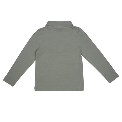 Longsleeve polo Findon ~ greyish blue