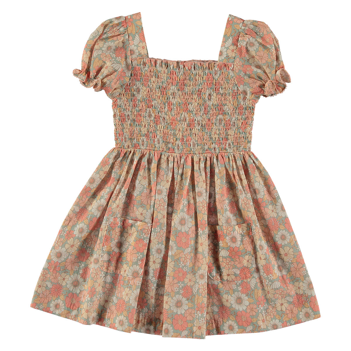 Floral honeycomb dress - pink