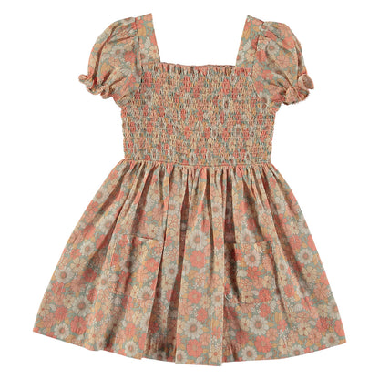 Floral honeycomb dress - pink