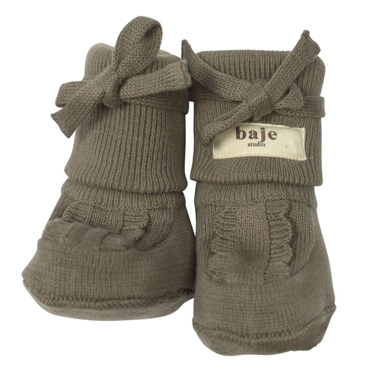 Knitted booties Foul ~ taupe