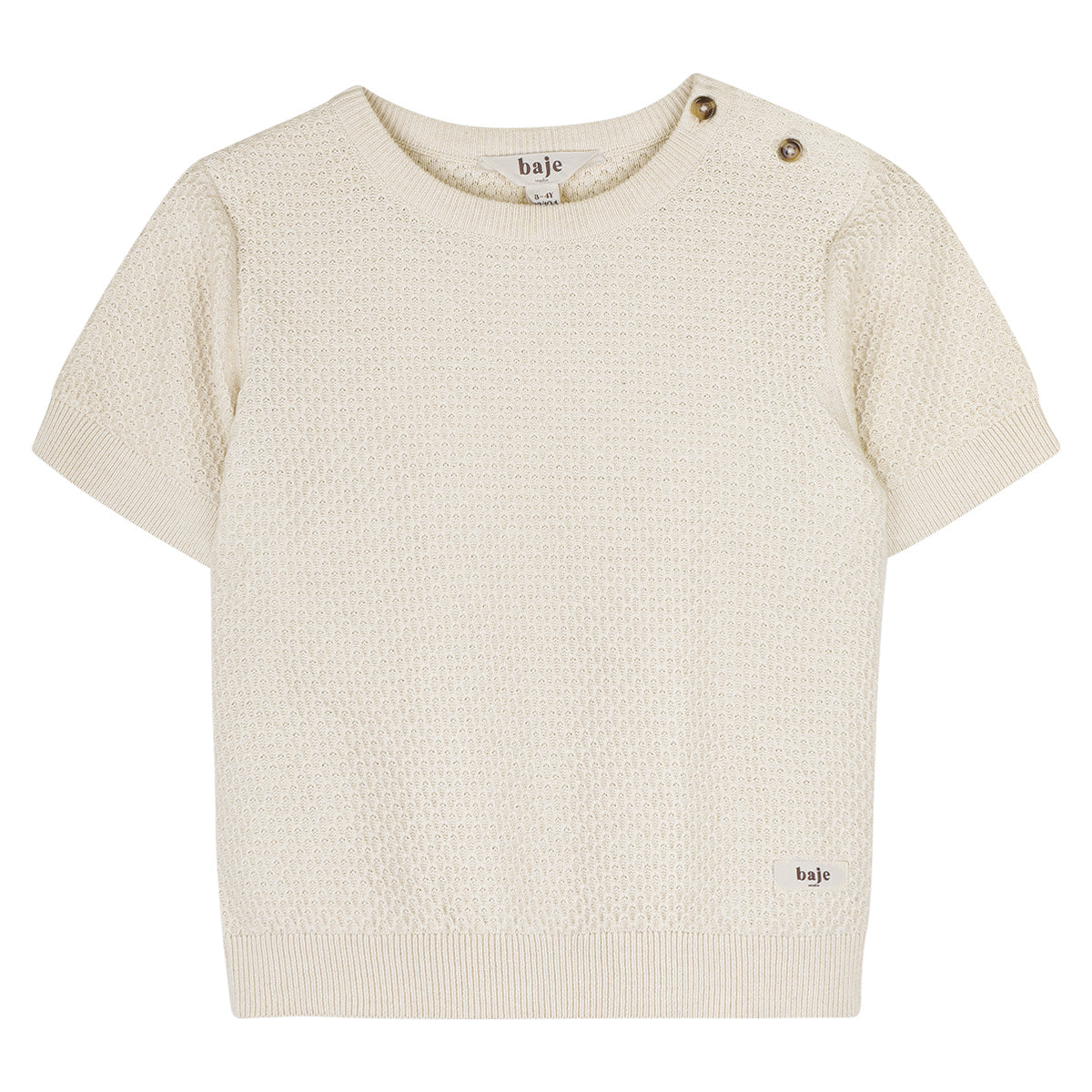 Baje Studio - knitted shortsleeve Frain - white coconut