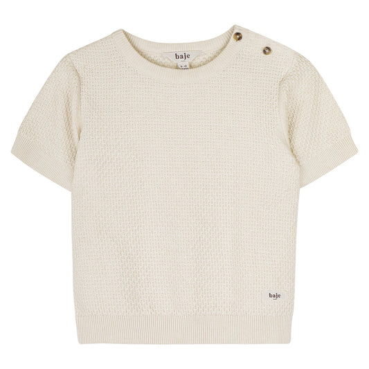 Baje Studio - knitted shortsleeve Frain - white coconut