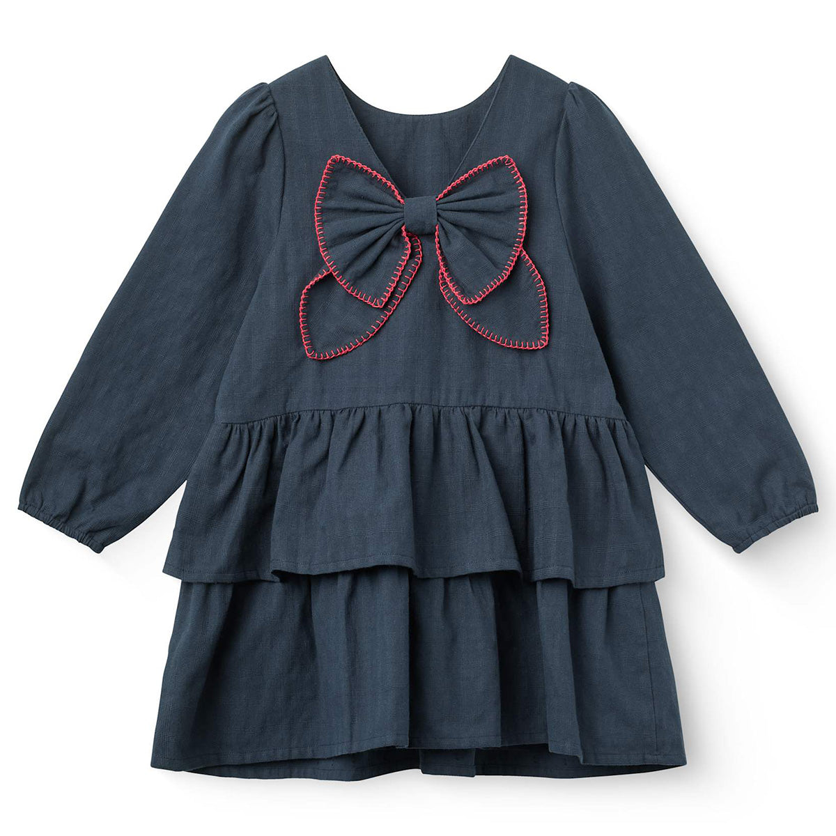 Copenhagen Colors - frill dress with bow backside - navy