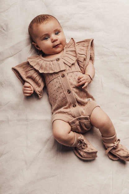 Baje Studio - knitted bodysuit Gaia - rose cafe