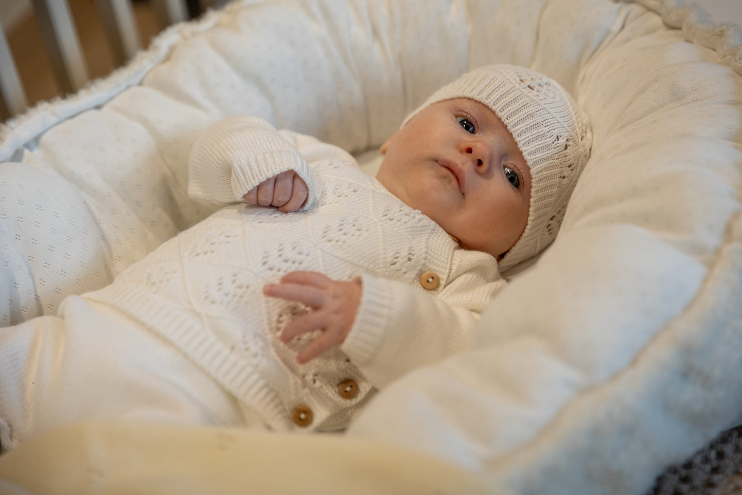 Knitted baby set - offwhite