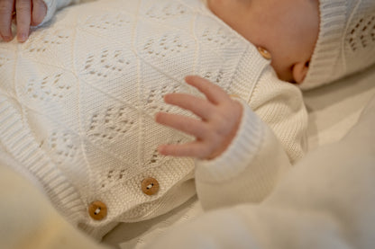 Knitted baby set - offwhite