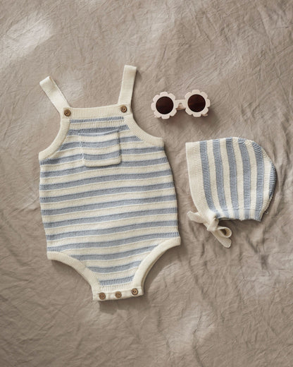 Rylee + Cru - knit romper Ashton - blue stripe