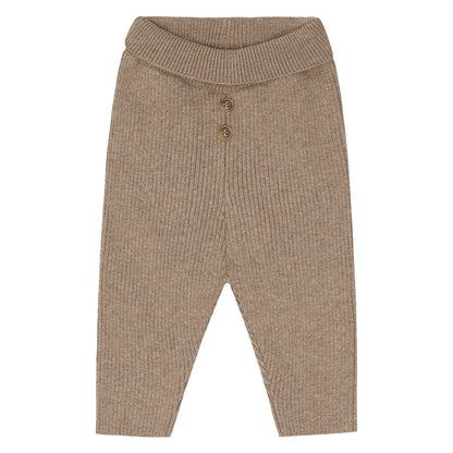 Hust & Claire - knitted rib pants Ger - biscuit