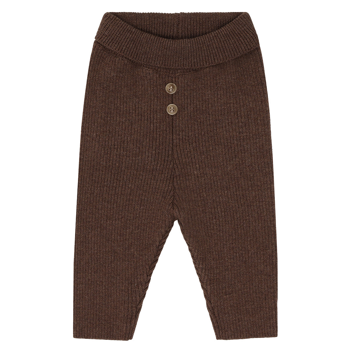 Hust & Claire - knitted rib pants Ger - toffee melange