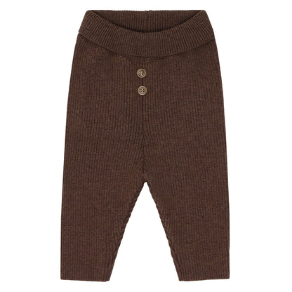 Hust & Claire - knitted rib pants Ger - toffee melange