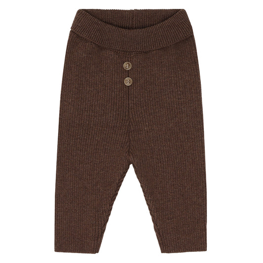 Hust & Claire - knitted rib pants Ger - toffee melange