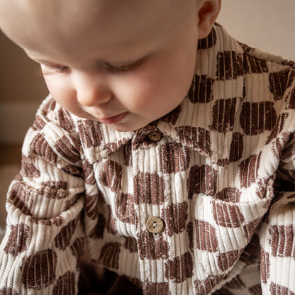 Play Up - corduroy blouse print - brown square