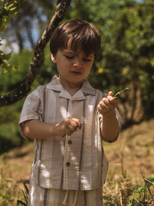 Lil'Atelier - woven blouse - coconut milk stripe