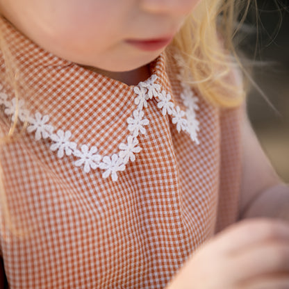 Gingham dress Nery - brown