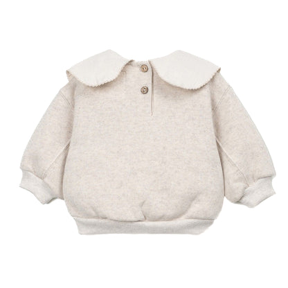 Play Up - knit sweater with collar - ecru