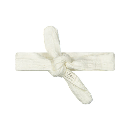 Hairband Britt - woven white embroidery