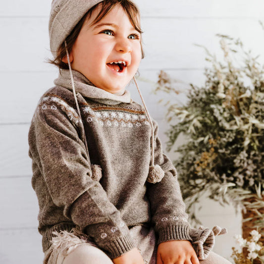 Cashmere Sweater Nino Jacquard - hazelnut