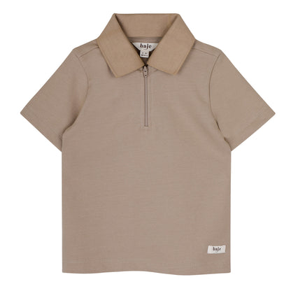 Baje Studio - zipper polo Hervas - taupe cafe