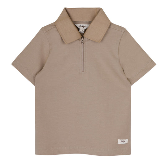 Baje Studio - zipper polo Hervas - taupe cafe