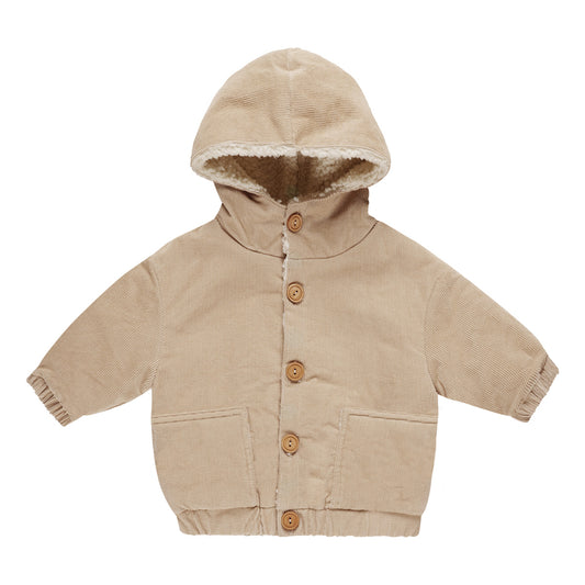 Corduroy hooded jacket ~ latte