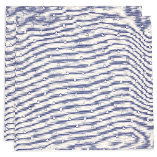 Hydrofiele doek Miffy stripe navy large ~ 2 stuks