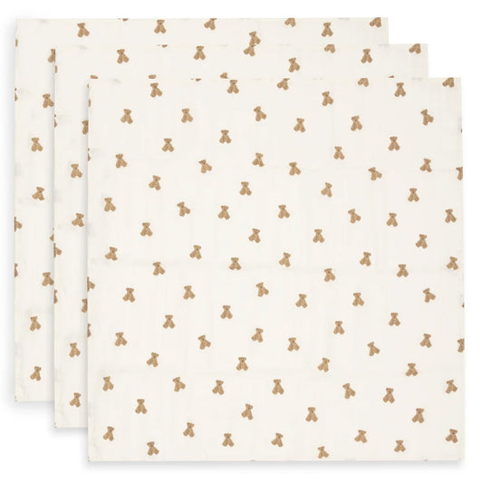 Jollein - hydrofiele doeken Mini Teddy Bear - 3 stuks