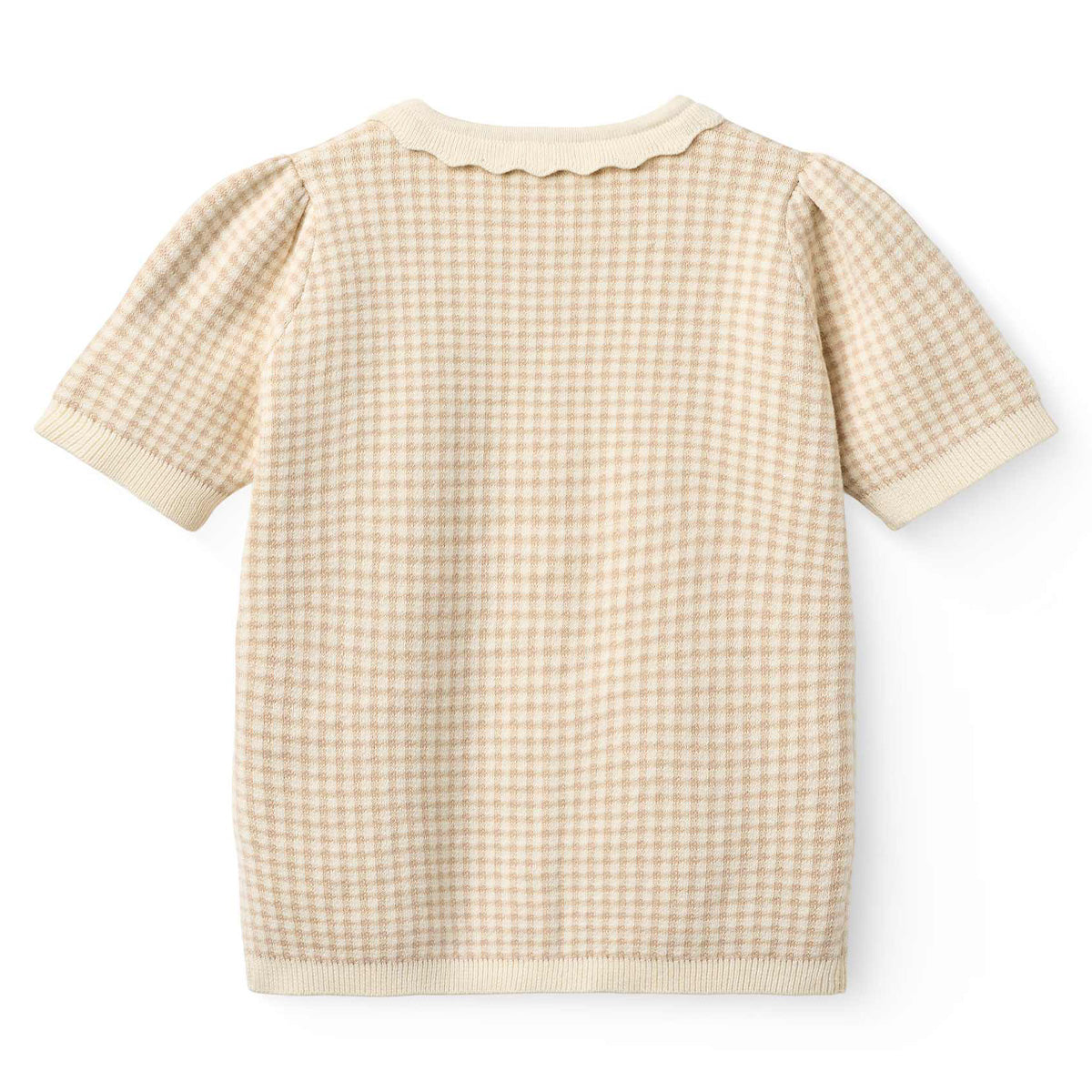 Copenhagen Colors - jacquard knit cardigan ss - beige check