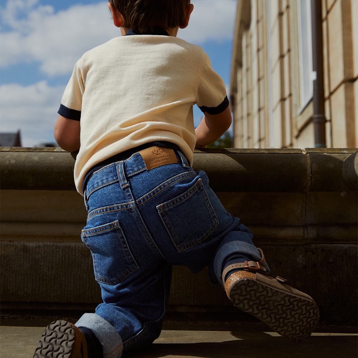 Organic junior jeans regular fit - indigo blue washed