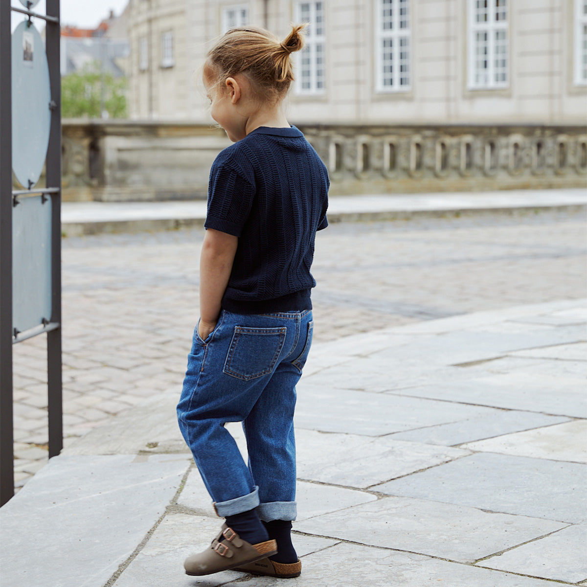 Organic junior jeans regular fit - indigo blue washed