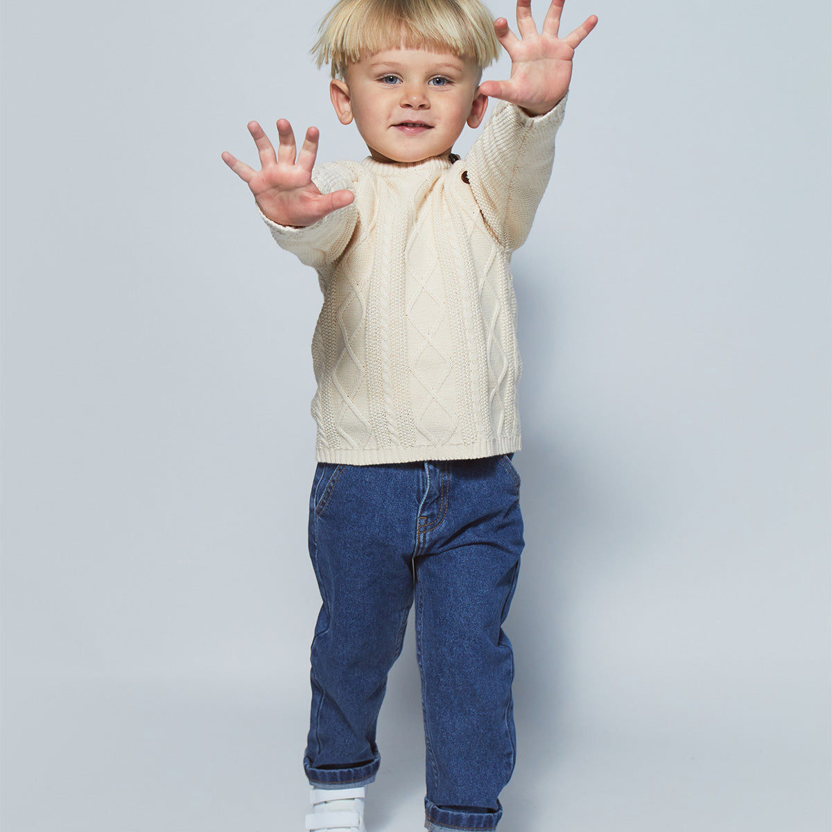 Organic junior jeans regular fit - indigo blue washed