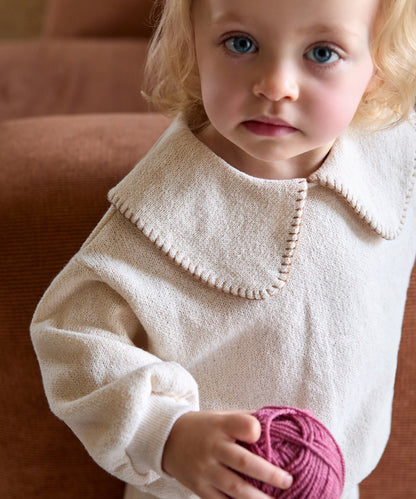Play Up - knit sweater with collar - sketches beige