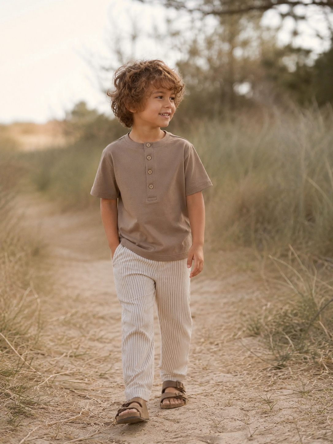 Lil'Atelier - loose pants stripe - coca mocha