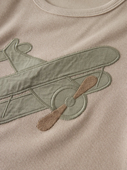 Lil'Atelier - shirt glider plane - oxford tan