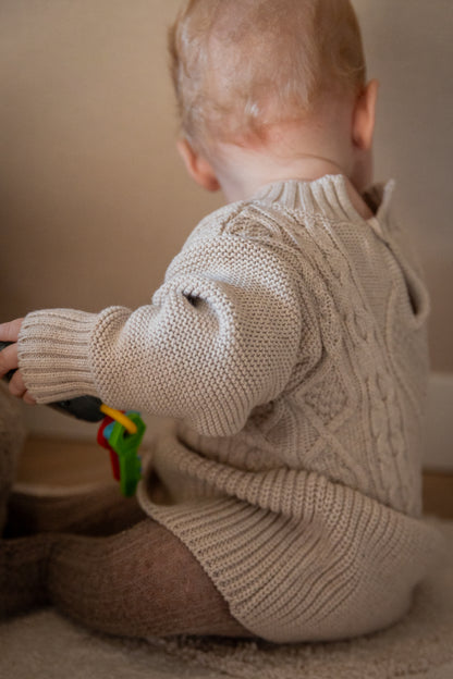 Two You Label - knitted baby dress Kate - oat