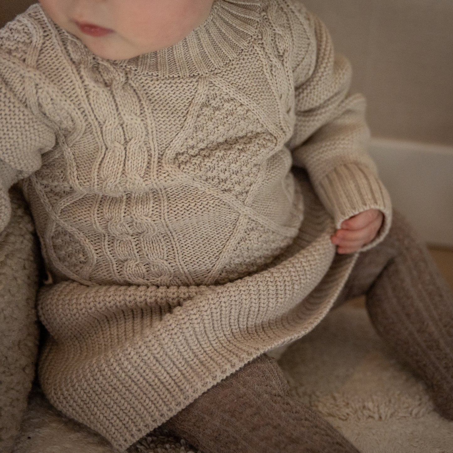 Two You Label - knitted baby dress Kate - oat