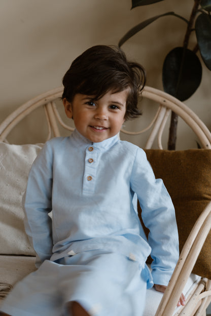 Linen blouse - light blue