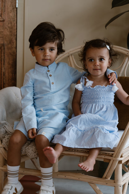 Linen blouse - light blue
