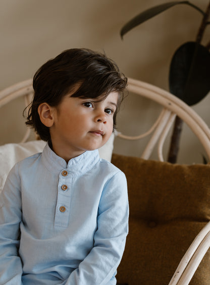 Linen blouse - light blue