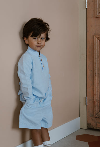 Linen blouse - light blue