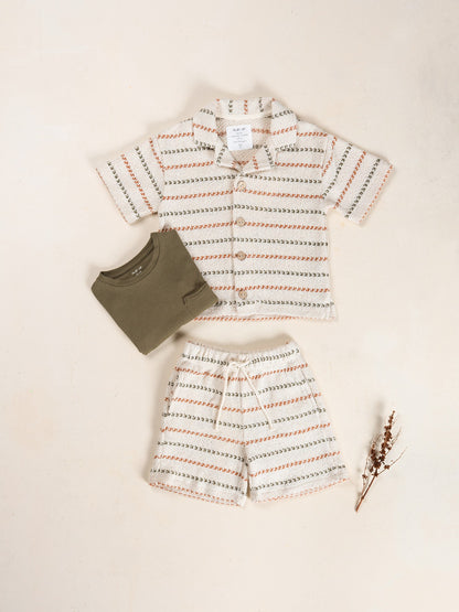 Play Up - knit short with stripe pattern kid