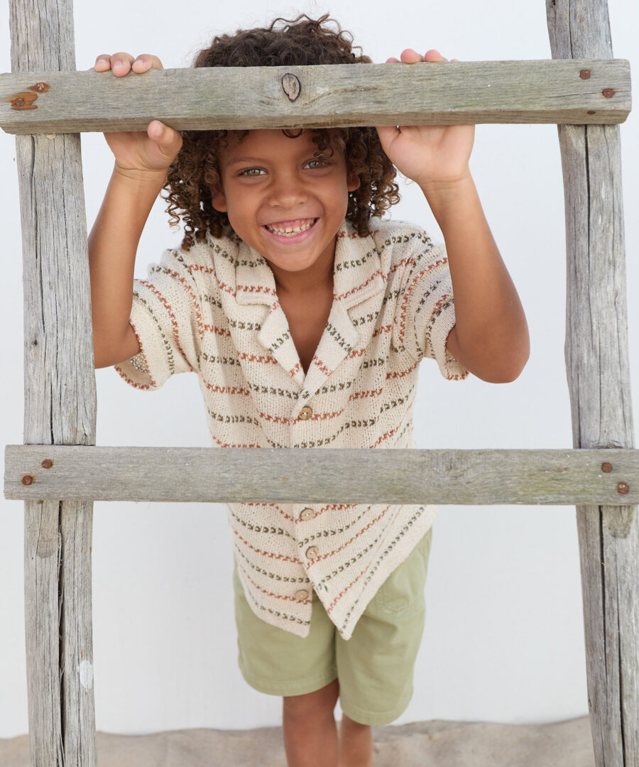 Play Up - knit shirt with stripe pattern kid